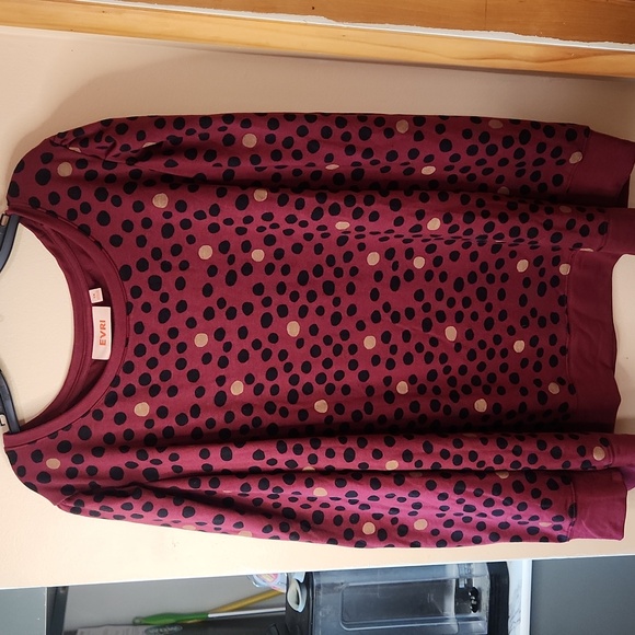 Evri Polka Dot Crewneck Sweatshirt Women's Size 1X - Picture 1 of 7
